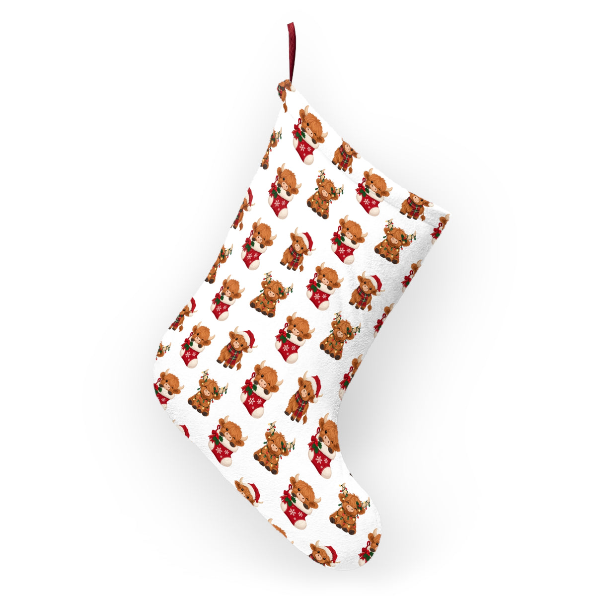Christmas Stocking with Adorable Reindeer Pattern
