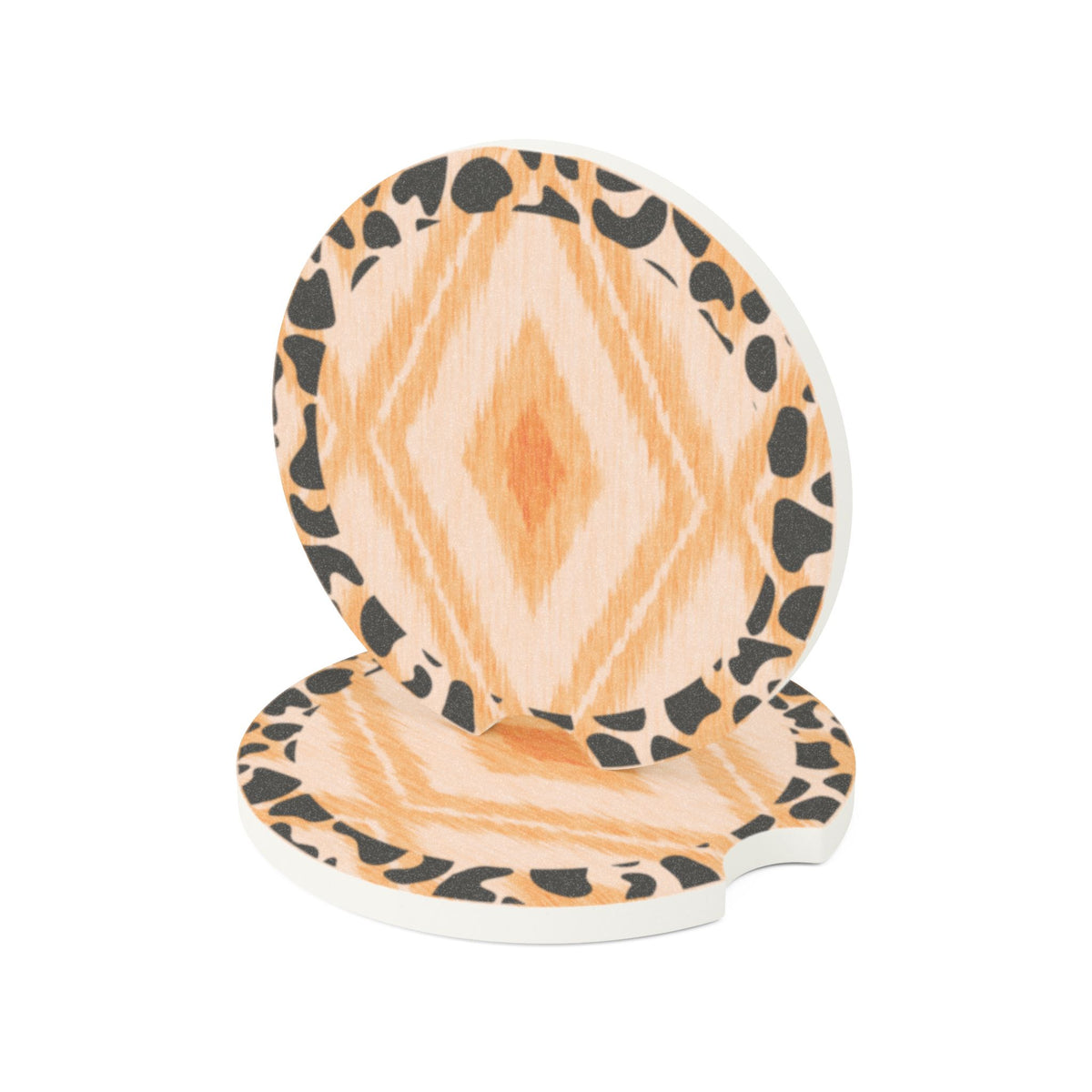 Boho Leopard Print Soapstone Car Coaster