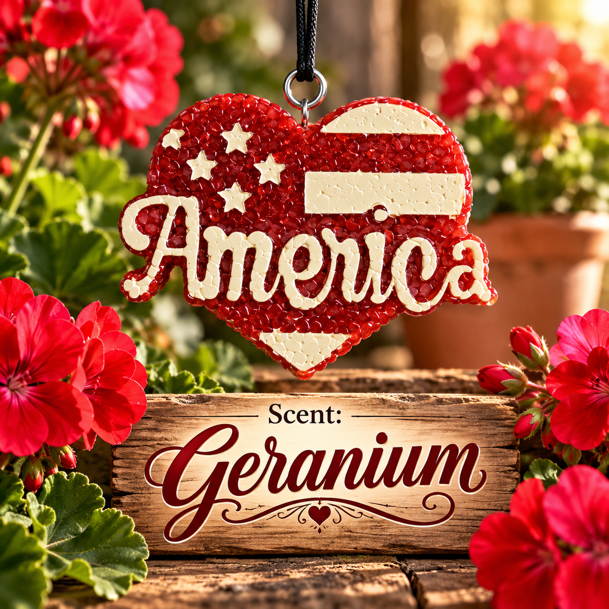 America heart car freshie