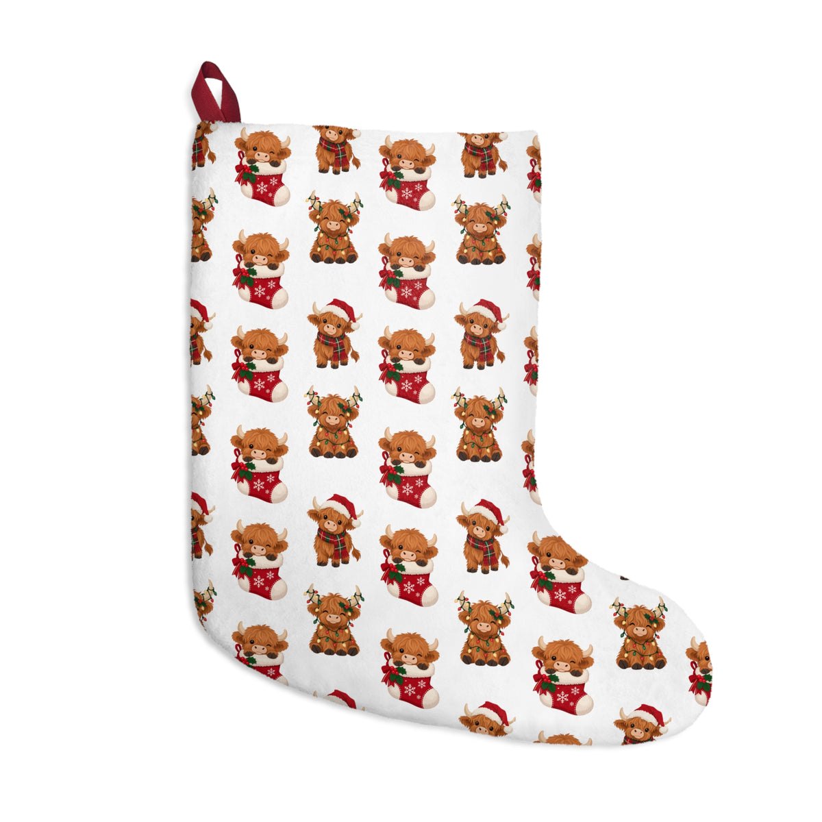 Christmas Stocking with Adorable Reindeer Pattern