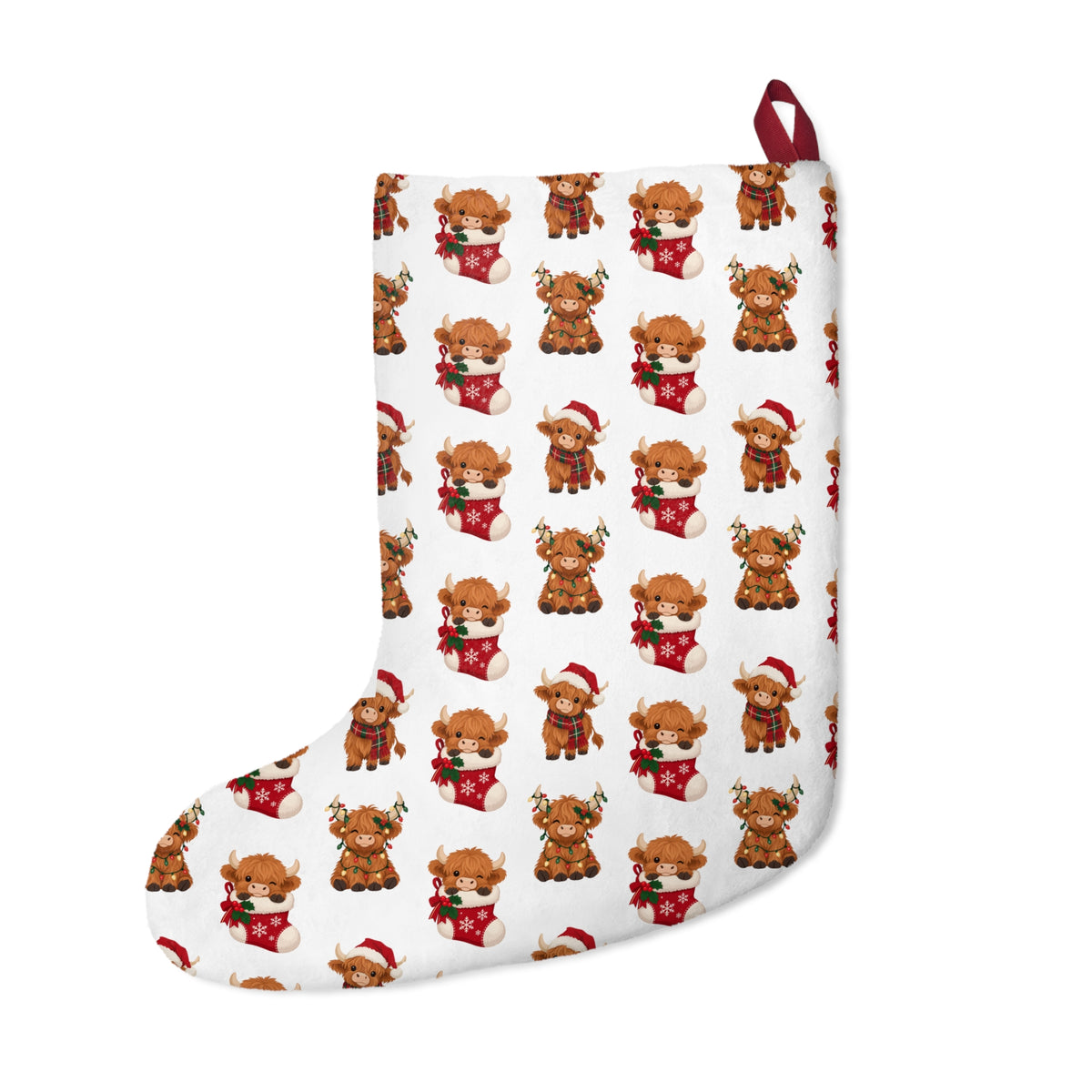 Christmas Stocking with Adorable Reindeer Pattern