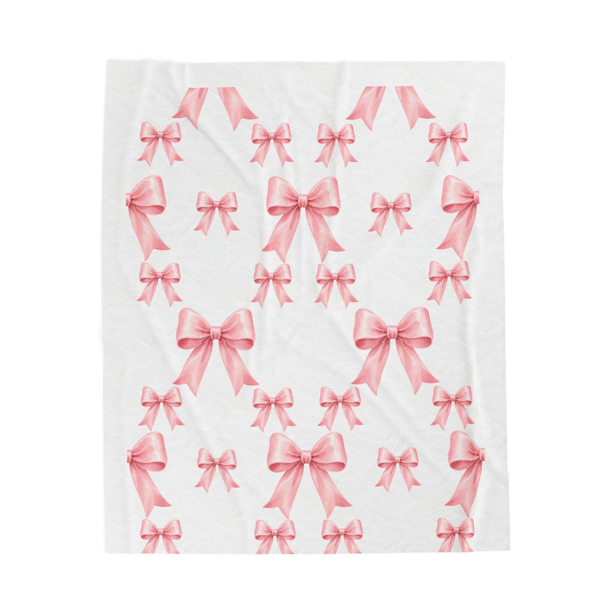 Pink Ribbon Bow Velveteen Plush Blanket