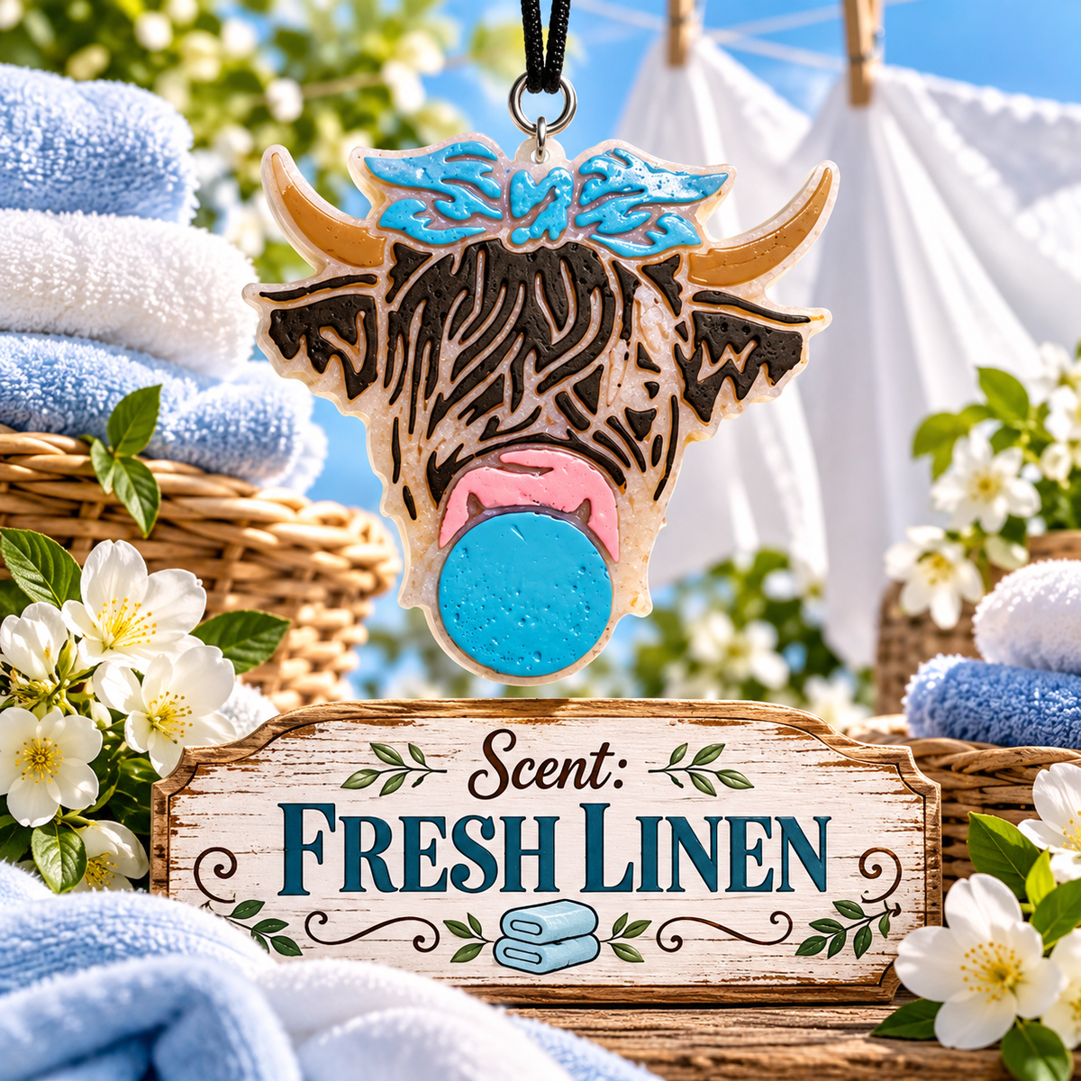 Highland cow car freshie