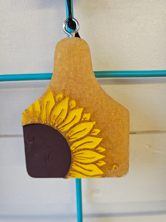 Sunflower Cow tag